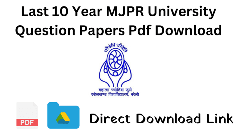 Mjpru Previous Year Question Papers Pdf Free Download 2024 - Pdf4exams.in